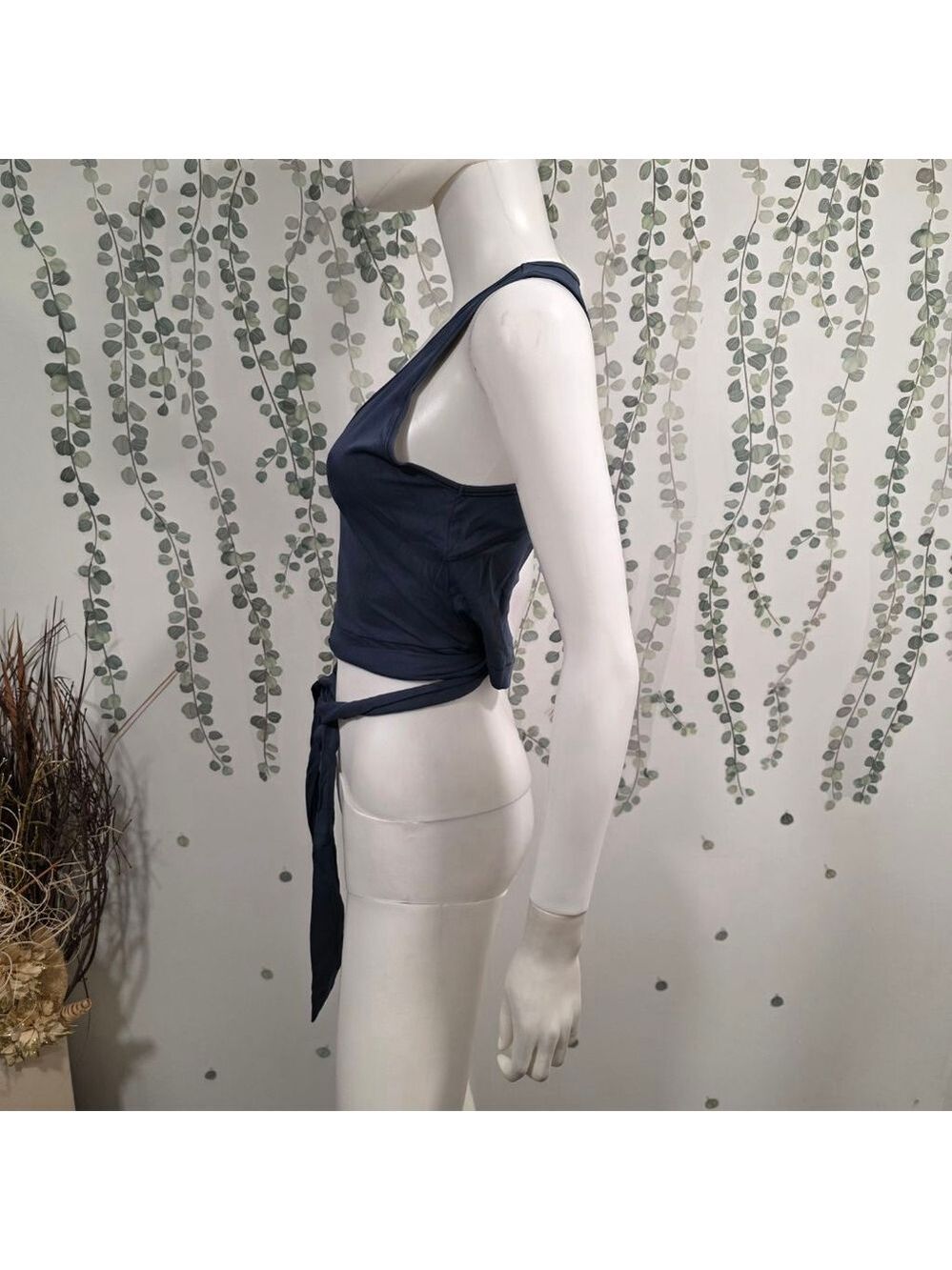 Calia Tie Wrap Tank Top M Blue Workout Athletic Crop NWT BodyBreeze - Picture 4 of 9